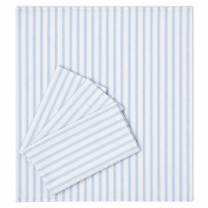 Blue Hydrangea and Stripe Napkin Set