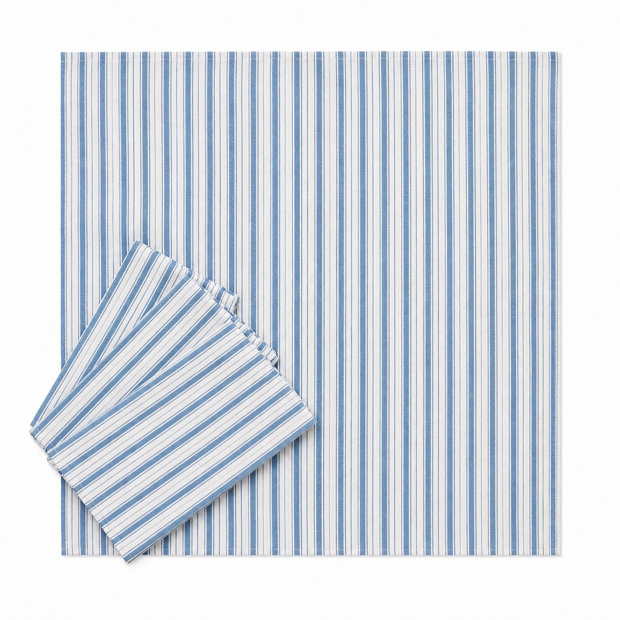 Blue Bouquet and Stripe Napkin Set